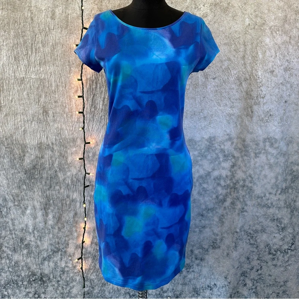 Elie Tahari Blue and Teal pencil Dress size P - Picture 1 of 8